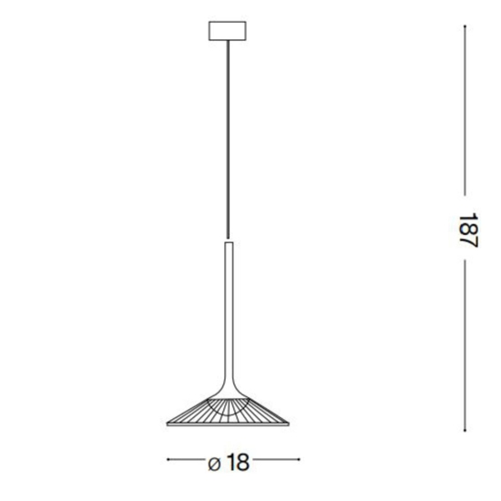 Tristan sp ideal lux lampadario a sospensione bianco led 5w 3000k