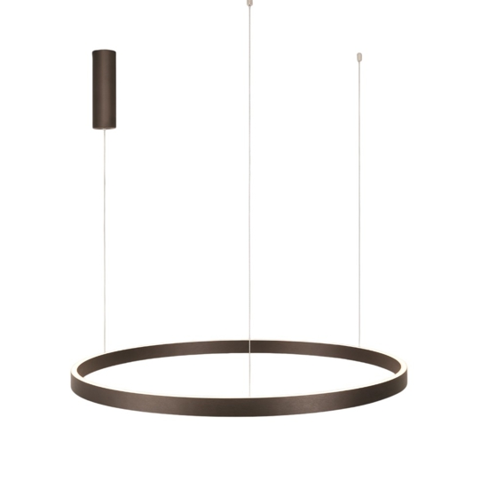 Lampadario moderno cerchio marrone 98cm led 3000k per soggiorno