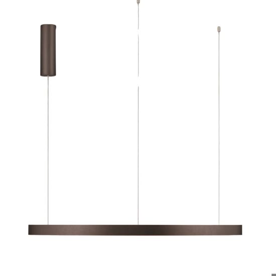 Lampadario moderno cerchio marrone 98cm led 3000k per soggiorno