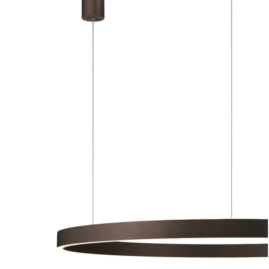 Lampadario moderno cerchio marrone 98cm led 3000k per soggiorno