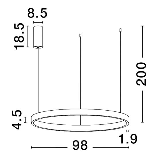 Lampadario moderno cerchio marrone 98cm led 3000k per soggiorno