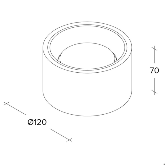 Plafoniera rotonda da soffitto gesso bianco interno rame sforzin nasso