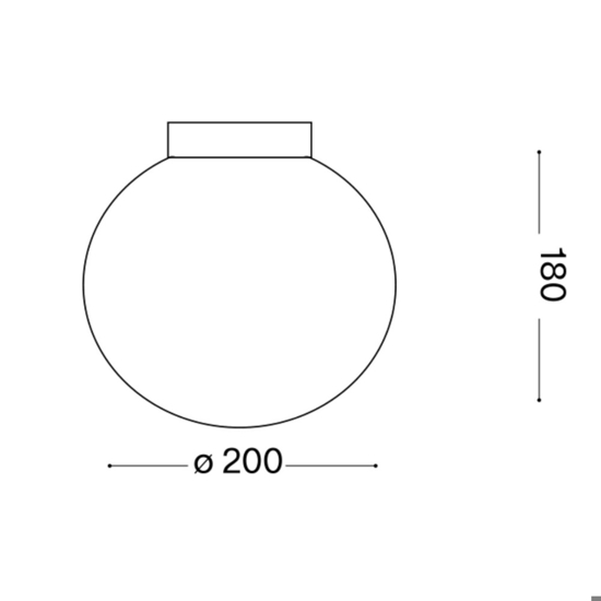 Mapa ap1 d20 ideal lux applique sfera vetro bianco da parete