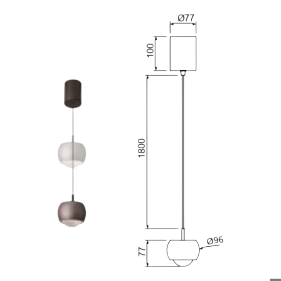 Lampada a sospensione led caffe sfera moderna