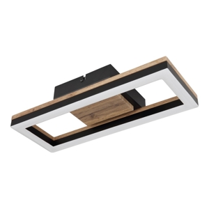 Plafoniera di legno moderna design nera led 12w 3000k