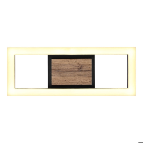 Plafoniera di legno moderna design nera led 12w 3000k