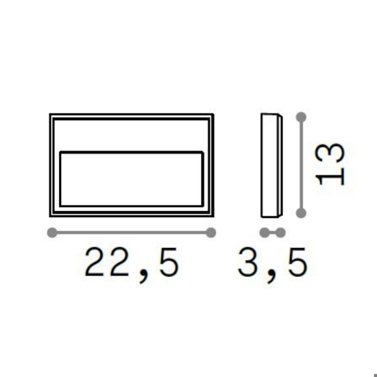 Febe-1 ap segnapasso led 3000k bianco da parete esterno ip65 senza incasso