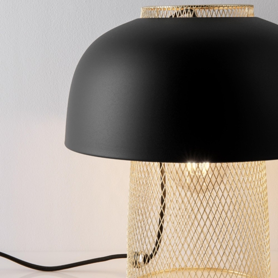 Lampada da tavolo design moderna nero oro