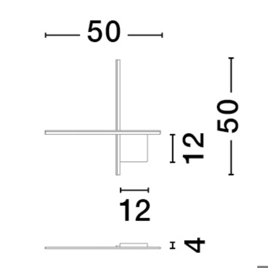 Applique led 15w 3000k dimmerabile nero design moderna