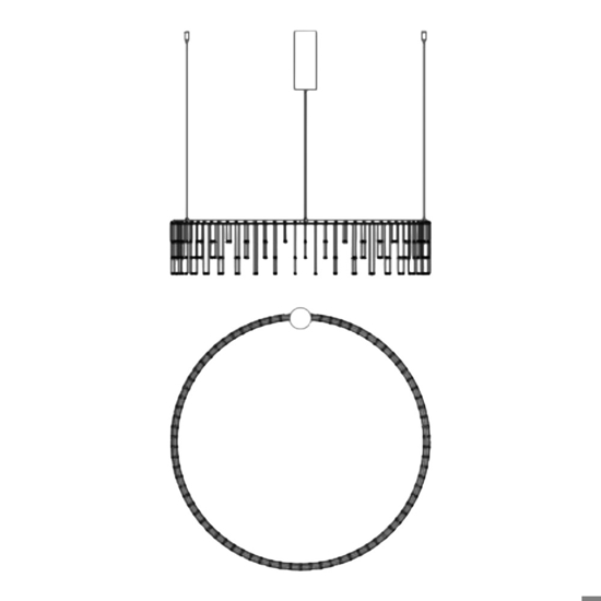 Lampadario led per salotto cerchio oro ramato stelle cadenti