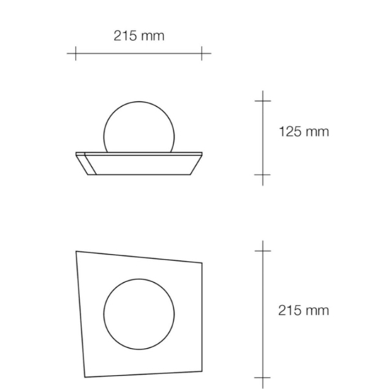 Plafoniera gesso bianco moderna sfera vetro sforzin cicladi