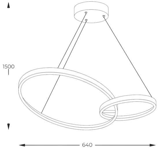 Lampadario led per soggiorno moderno cerchi nero oro