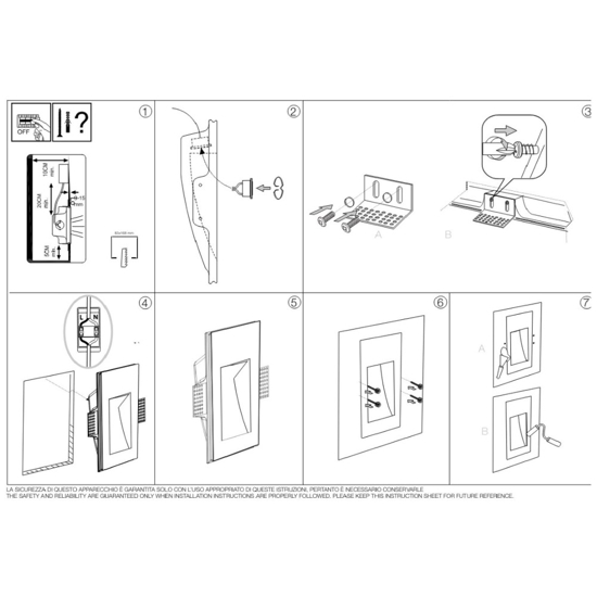 Walky-2 fi segnapasso di gesso da incasso led 1w 3000k 220-240v ideal lux