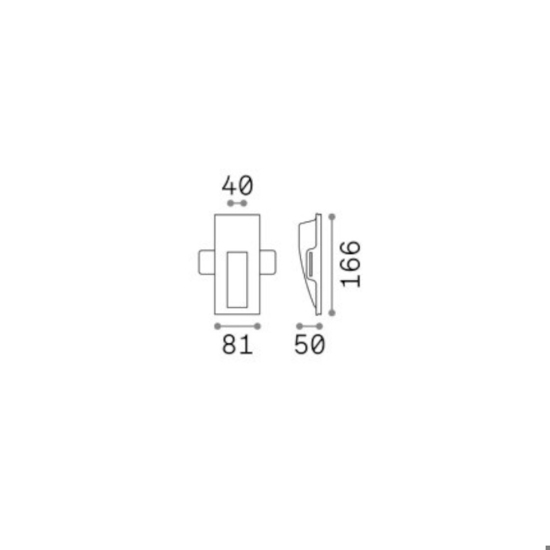 Walky-2 fi segnapasso di gesso da incasso led 1w 3000k 220-240v ideal lux