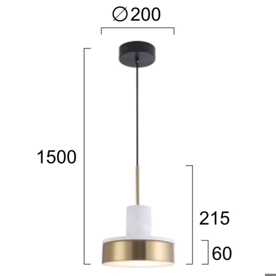 Lampada led marmo verde oro a sospensione per cucina