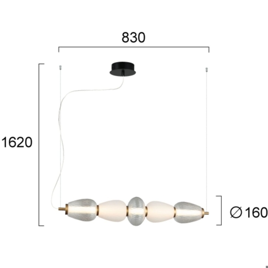 Lampadario led a sospensione design 23w 3000k per soggiorno