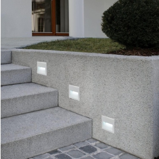 Segnapasso da incasso per esterno grigio led 3,5w 4000k