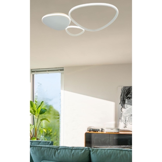 Plafoniera grigio design moderna led  33w dimmerabile 3000k