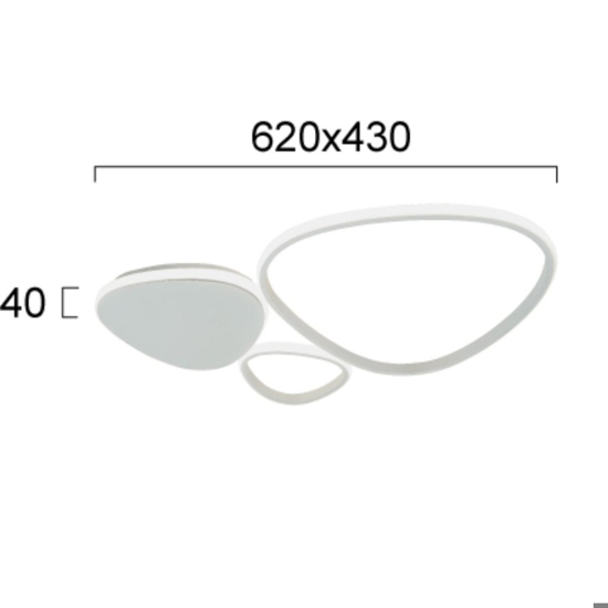 Plafoniera grigio design moderna led  33w dimmerabile 3000k