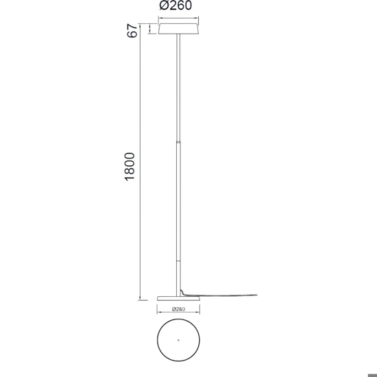 Piantana led 30w 3000k touch switch bianca legno moderna