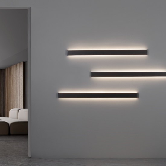 Applique moderna led 36w 3000k rettangolare nero