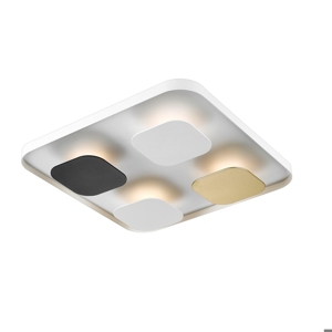 Plafoniera led 12w 4000k moderna quadrata oro nero bianco