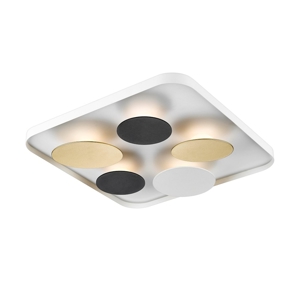 Plafoniera da soffitto led 15w 4000k nero oro bianco quadrata