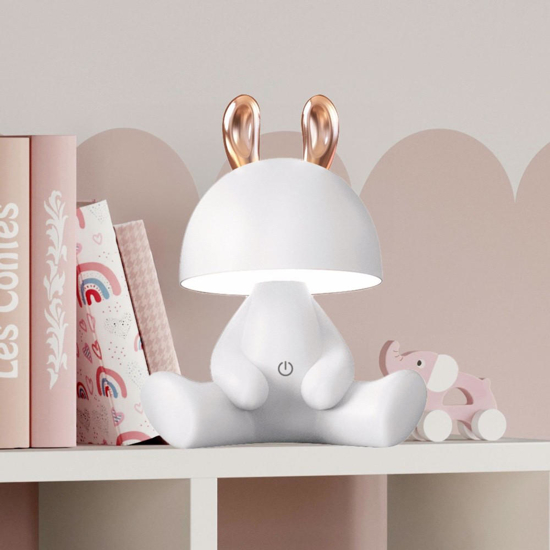 Lampada da comodino bunny bianca per cameretta