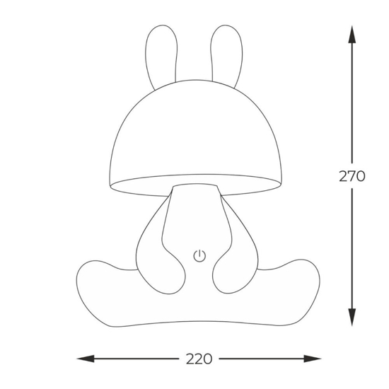 Lampada da comodino bunny bianca per cameretta