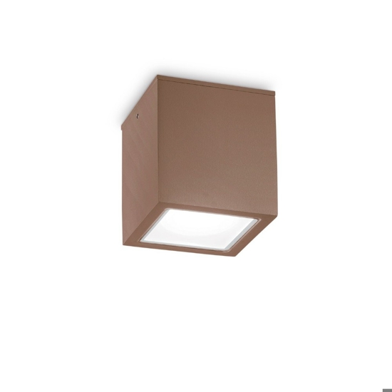 Ideal lux techo pl1 small faretto cubo da soffitto per esterno corten