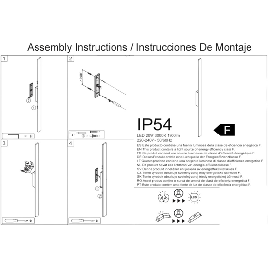 Applique da esterno antracite moderna rettangolare