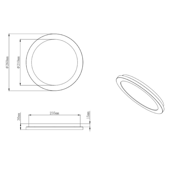 Plafoniera da esterno rotonda bianca 15w 3000k