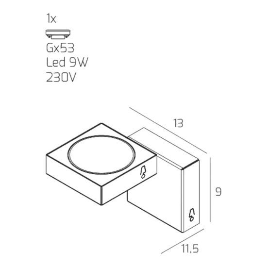 Piccola applique da parete toplight up per soggiorno