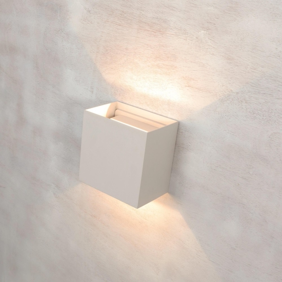 Applique cubo xl da esterno bianco  20w 4000k luce orientabile