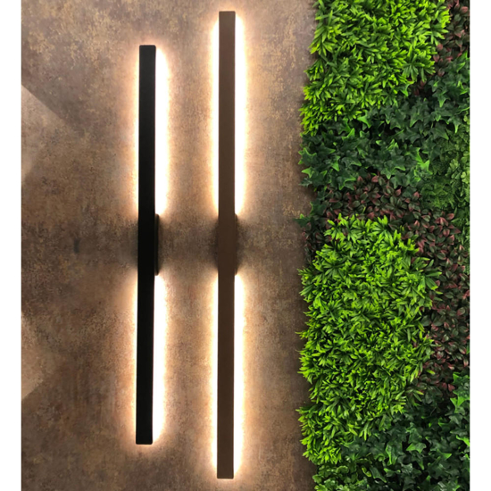 Applique da esterno barra corten 24w 3000k ip54 design rettangolare