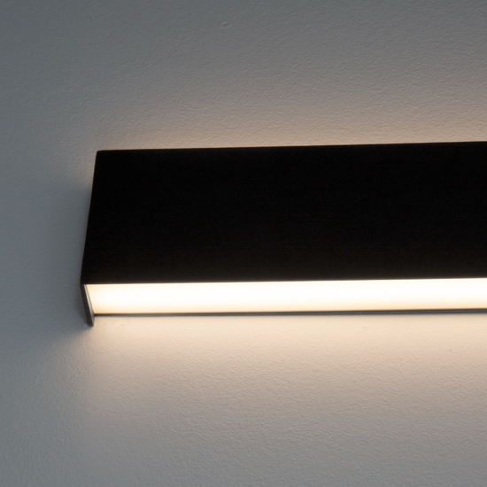 Applique led 20w 3000k rettangolare nero moderna