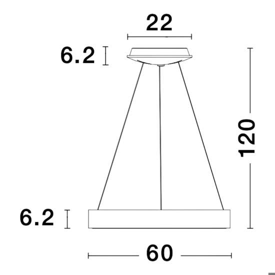 Lampadari led moderni cerchio nero 3000k 4000k 50w wireless