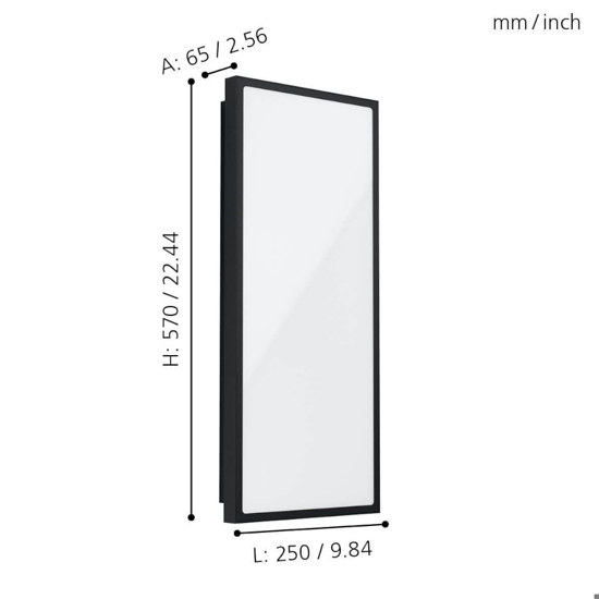 Plafoniera per esterno moderna nera 24w 3000k