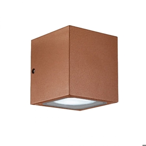 Applique esterno ip54 cubo ruggine marrone fp gea luce