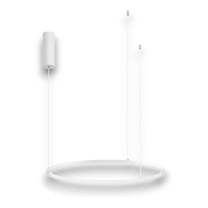 Lampadario cerchio bianco 60cm sospensione led sottile