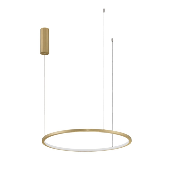 Lampadario sospensione cerchio 60cm sottile oro led 37w 3000k