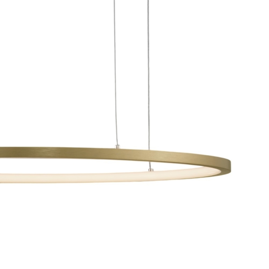 Lampadario sospensione cerchio 60cm sottile oro led 37w 3000k