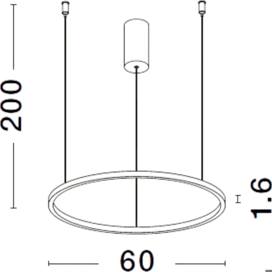 Lampadario sospensione cerchio 60cm sottile oro led 37w 3000k