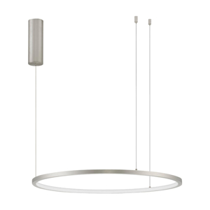 Lampadario cerchio led 60cm sospensione grigio champagne