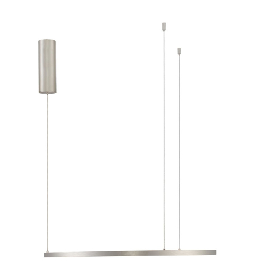 Lampadario cerchio led 60cm sospensione grigio champagne