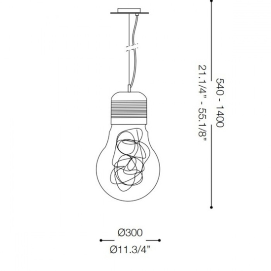 Ideal lux luce max sp1 big lampada a sospensione cameretta bambini