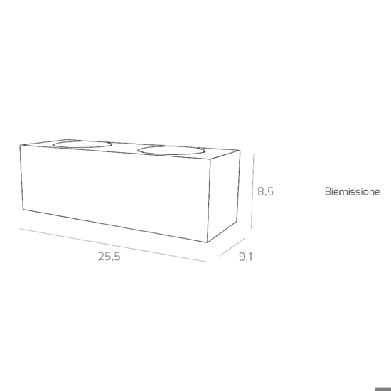 Appliquemoderna per interni rettangolare sabbia toplight eccentric