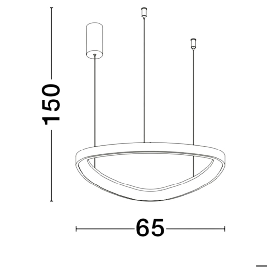 Lampadario a sospensione led triangolare bianco 48w 3000k moderna