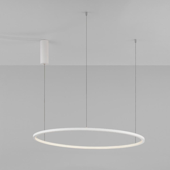 Lampadario cerchio led 80cm a sospensione bianco dimmerabile