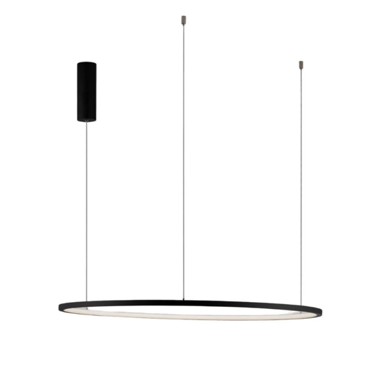 Lampadario cerchio nero 80cm led sospensione per soggiorno